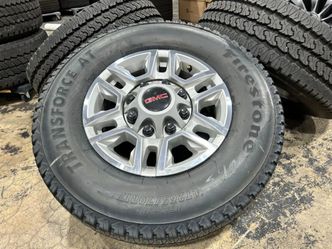 4X OEM Wheels 17" 2026 GMC SIERRA 2500HD Wheels Firestone A/T LT265/70R17 98%