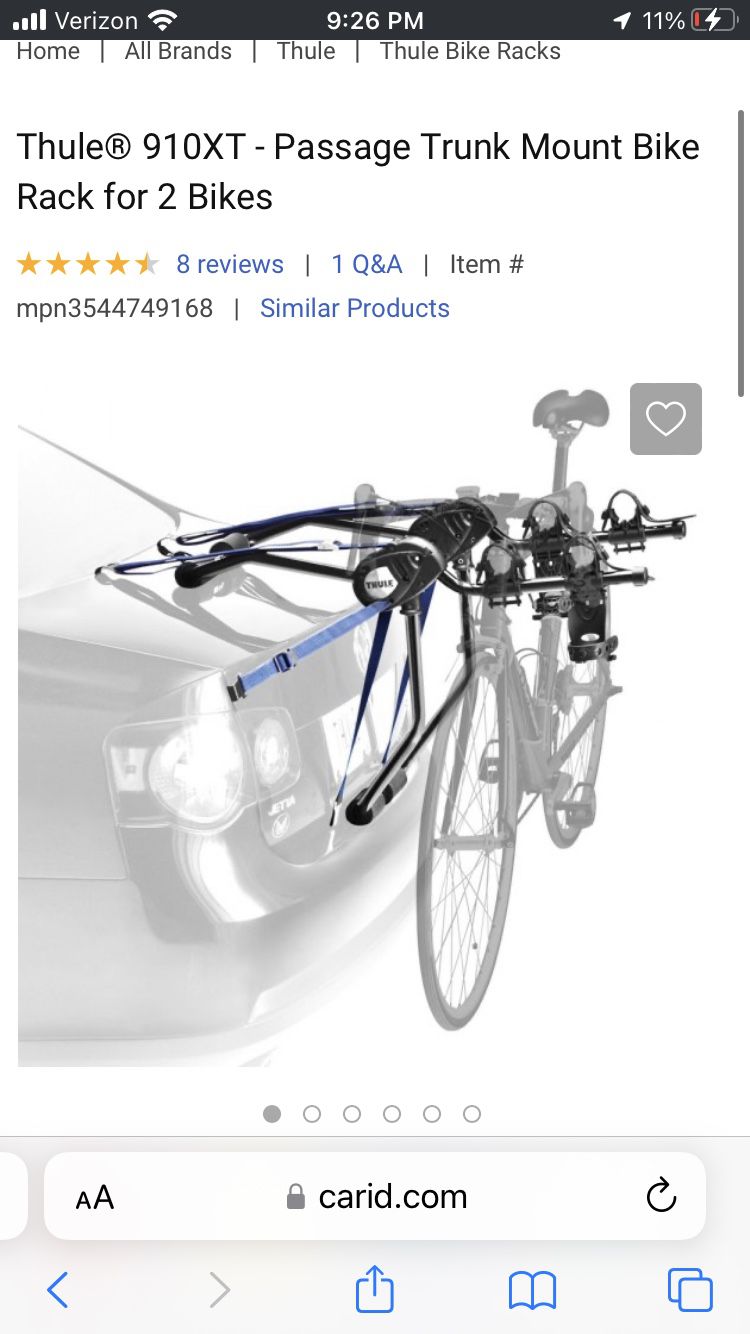 Trunk Support Bike Rack 