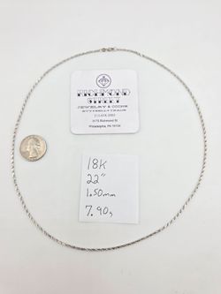 18k white gold custom 22" necklace