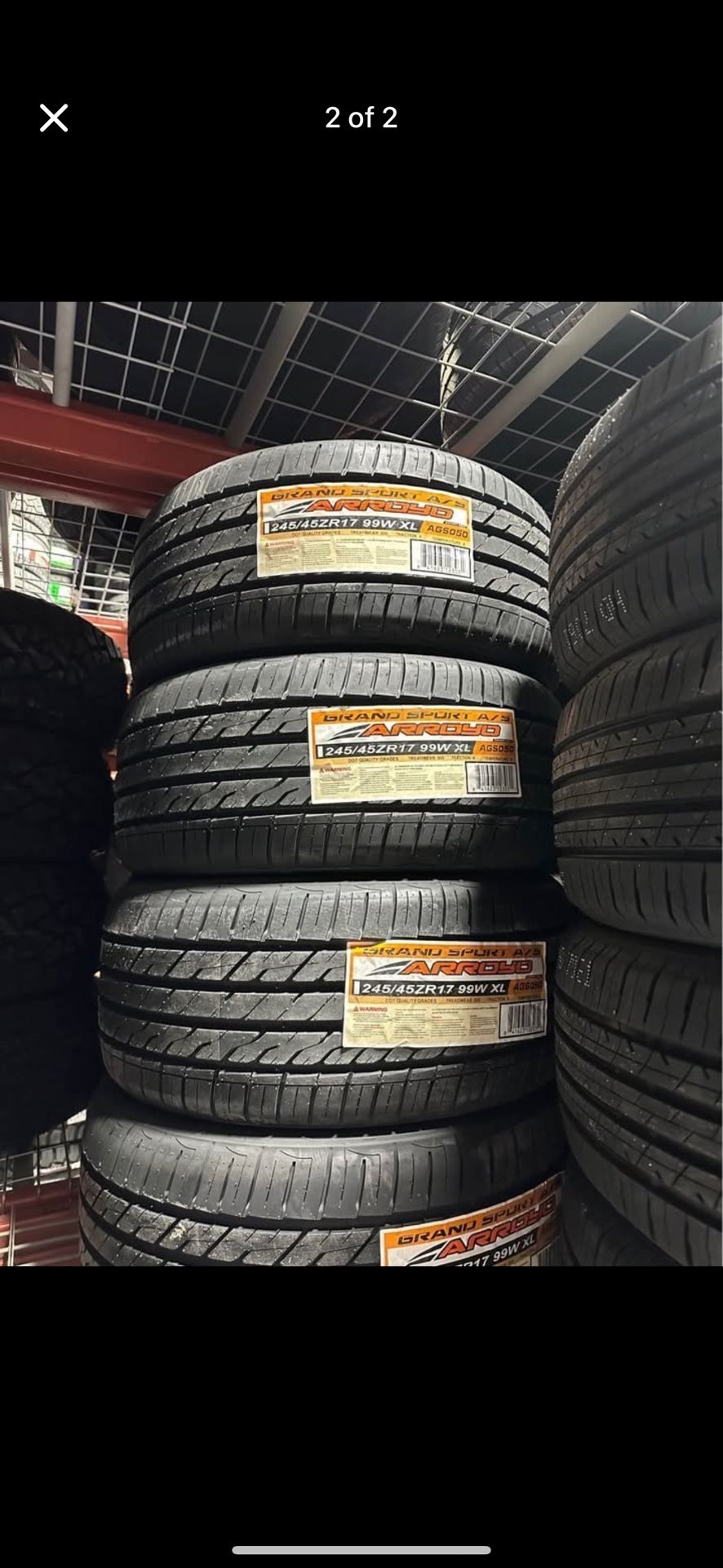 245/45/17 Arroyo Grand Sport A/S 102W Tires