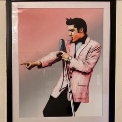 Elvis Presley Custom Art Piece On Black Frame