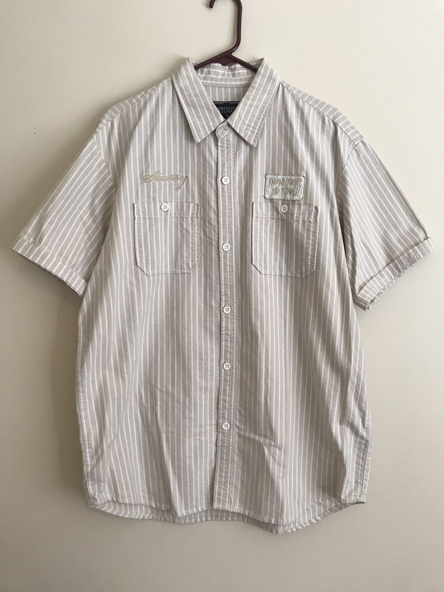 Vintage Stussy Button-Up Short Sleeve Shirt Size Large mens