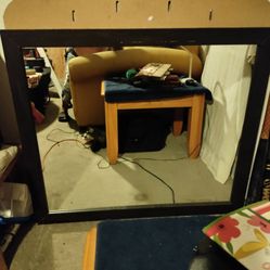 Black Wood Framed Dresser Mirror