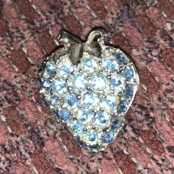 London Blue Crystal Vintage Brooch
