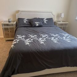 Queen Bed Frame & Two Side Tables for Sale - $300 (Mattress Not Included) -Also Could Buy Each Thing Separately 