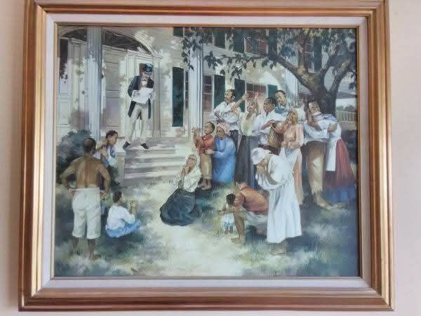 JUNETEENTH FRAMED WALL ART WORK ON CANVAS $500 FINAL PRICE