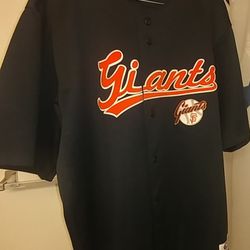 Giants Jersey Black Buttons Size Large Men