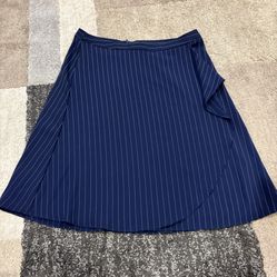 Banana Republic Women's A-Line Pleated Striped Navy Blue Skirt Size 10