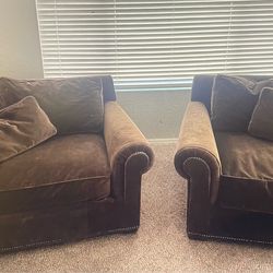 Dark green oversized chairs