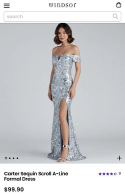 carter sequin scroll a-line formal dress Arabella Formal Sequin Scroll Print Dress – Oshnow