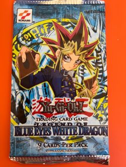 Yu-Gi-Oh! 1st Edition Legend of Blue Eyes White Dragon Sealed Booster Pack (Konami, 2002)