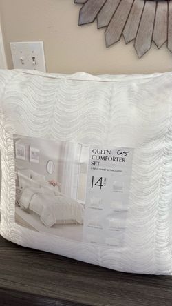 Queen Comforter Set 14 Piece White
