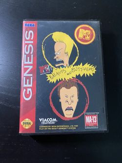Beavis and Butt-Head [Sega Genesis] W/ RARE POSTER