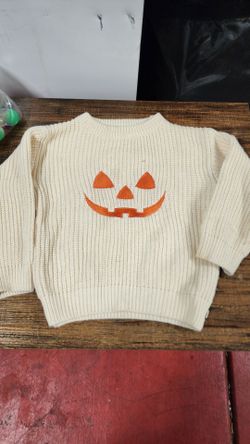 Kids Halloween Jack-O-Lantern Knit Sweater