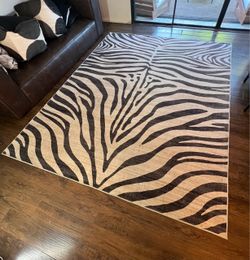 Zebra Print Area Rug 8x10 ft