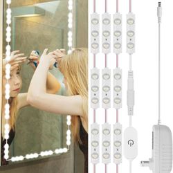 10ft Ultra Bright White LED Dimmable Strip W Power Supply Vanity Mirror Lights for Makeup