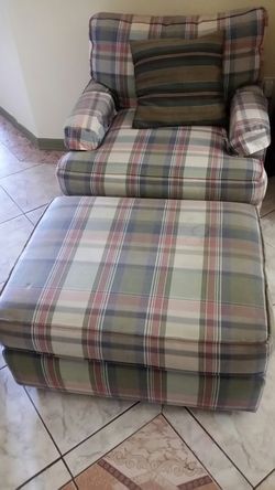 Chair and ottoman.