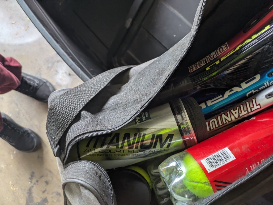 Tennis Rackets Bag And Brand New Tennis Balls