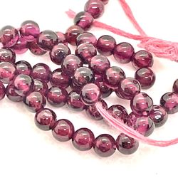 15” Strand Of 4mm Garnet Beads 