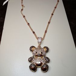 Osito Con Cadena Oro Laminado 14K de altacalidad 35$ Bear With chain 14K Gold Plated High quality