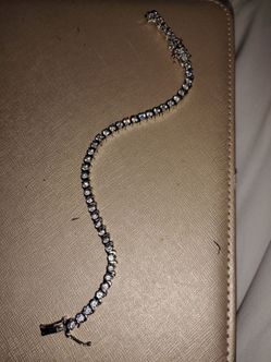 Genuine Diamond Bezel Tennis Bracelet in 14k Solid White Gold