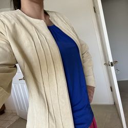 White Leather Jacket (Size M)