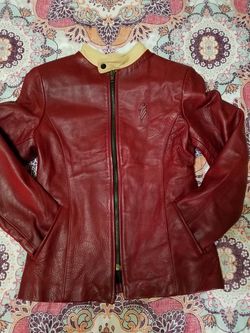 Red Thick Double Lining Real Heavy Authentic Leather.
