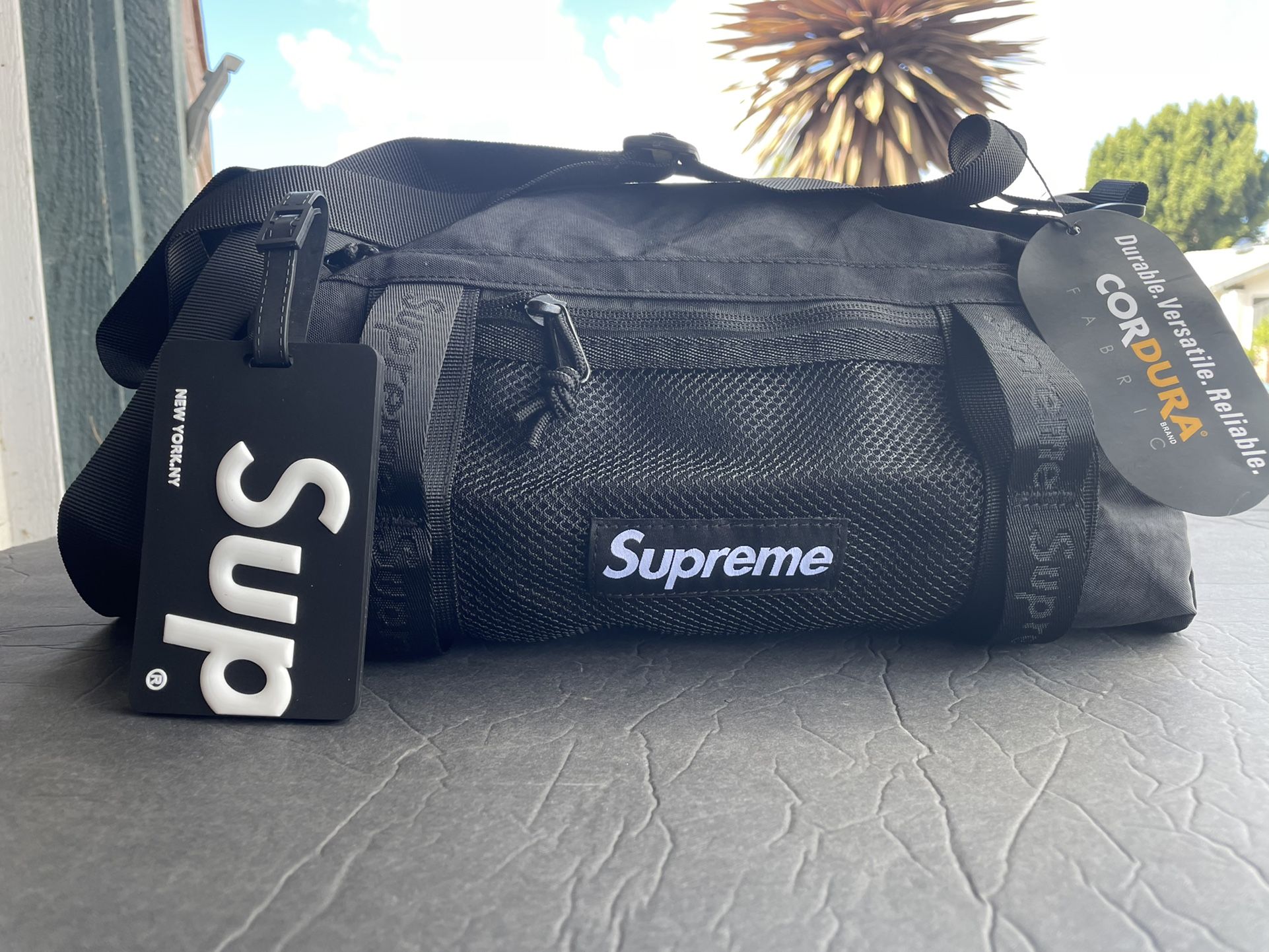 Black Supreme Mini Duffel With Luggage Tag for Sale in San Diego