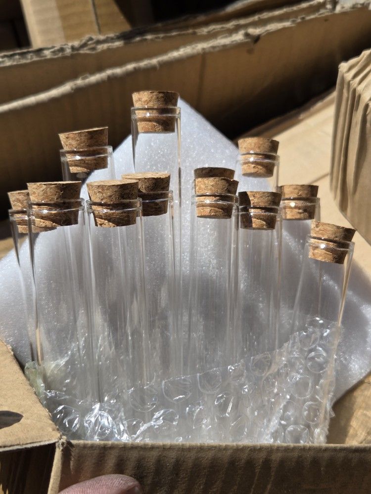 Clear Glass Test Tubes with Cork Stoppers 12 Pack Wholesale Lots DIY Crafts, Spices, Favors, Storage