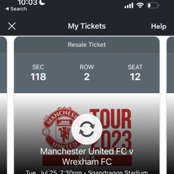 Manchester United FC V. Wrexham FC At Snapdragon Stadium Section 118