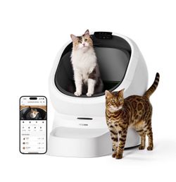 Petlibro Luma Smart Automatic AI Camera Self-Cleaning Litter Box with Waste Drawer Liners, White