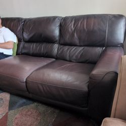 Leather 3 Cushion Couch 