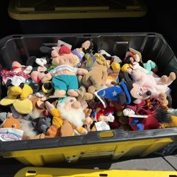 Large Tote Full of Disney Plush Toys 