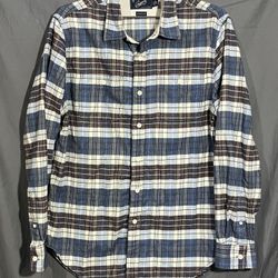 Grayers Clothiers L Long Sleeve Button Up Plaid Shirt Blue Brown
