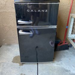 Black Galanz Mini Fridge + Freezer