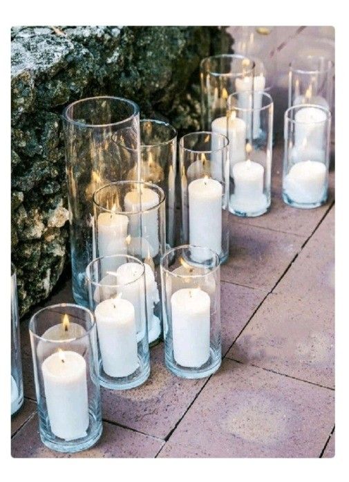 46 Glass Cylinders/100+Votives
