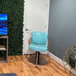 Turquoise & Rose gold Salon Chair
