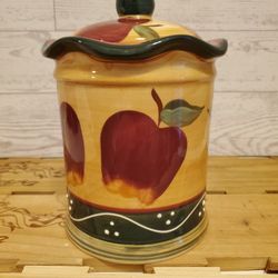 Vintage 1990's Casa Vero Country Apple Kitchenware, Tea Canister