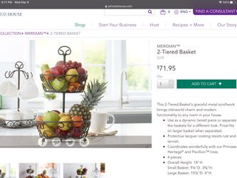 Princess House 2 Tiered Basket