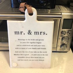 Wedding Gift Mr & Mrs Marble Board 
