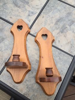 Wooden candleholders