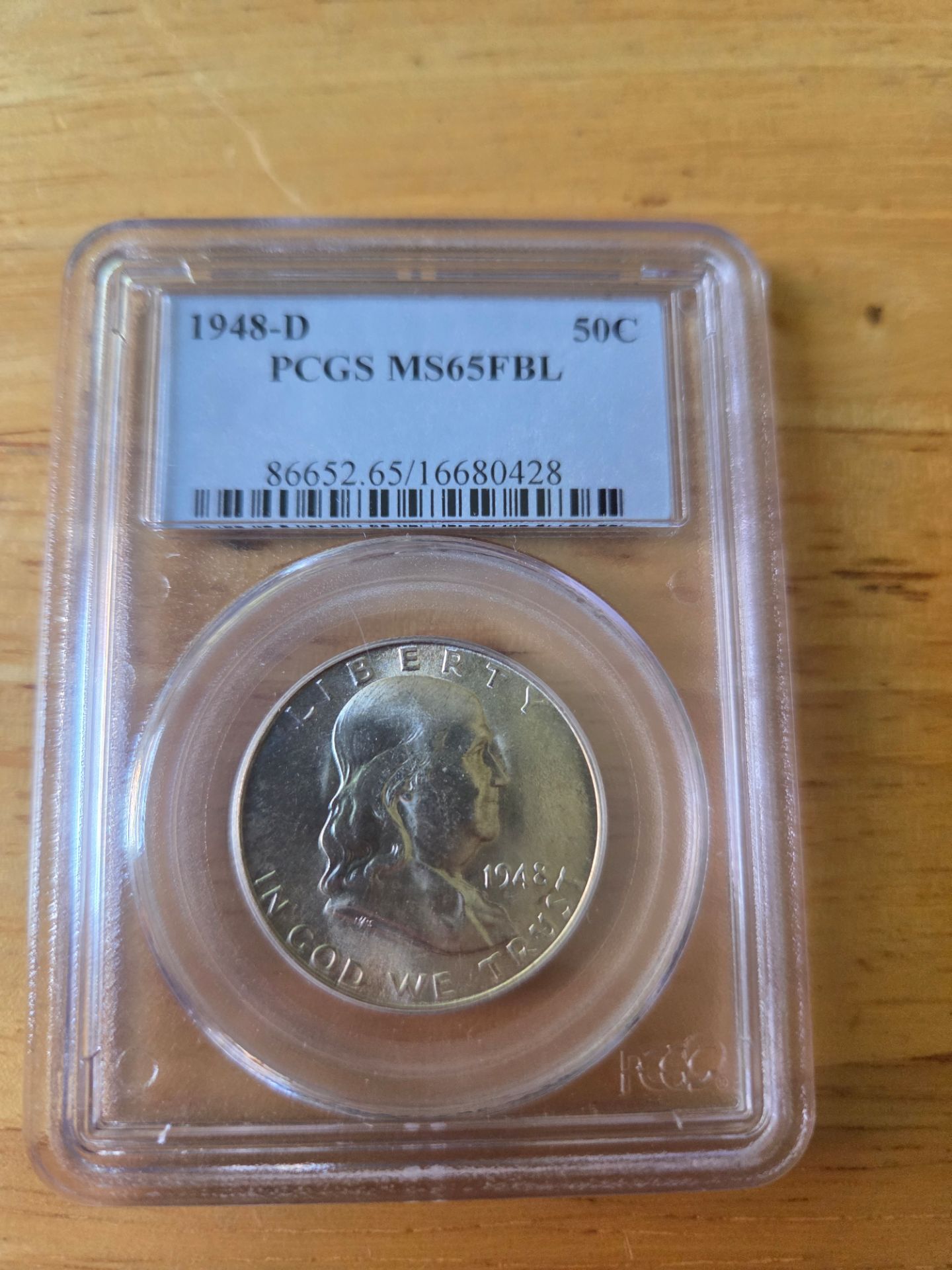 1948 D MS65 FRANKLIN HALF DOLLAR FBL
