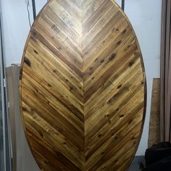 Oval Herringbone Dining Table