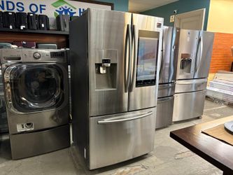 SAMSUNG Family Hub Smart French Door Refrigerator w/ Touchscreen Model # RF265BEAESR/AA