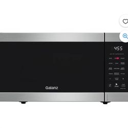 Galanz 0.9 Cu ft Air Fry Countertop Microwave, 900 Watts, Stainless Steel,