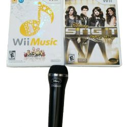 Disney Sing It Party Hits & Wii Music w/ Microphone (Nintendo Wii, 2011) CIB 