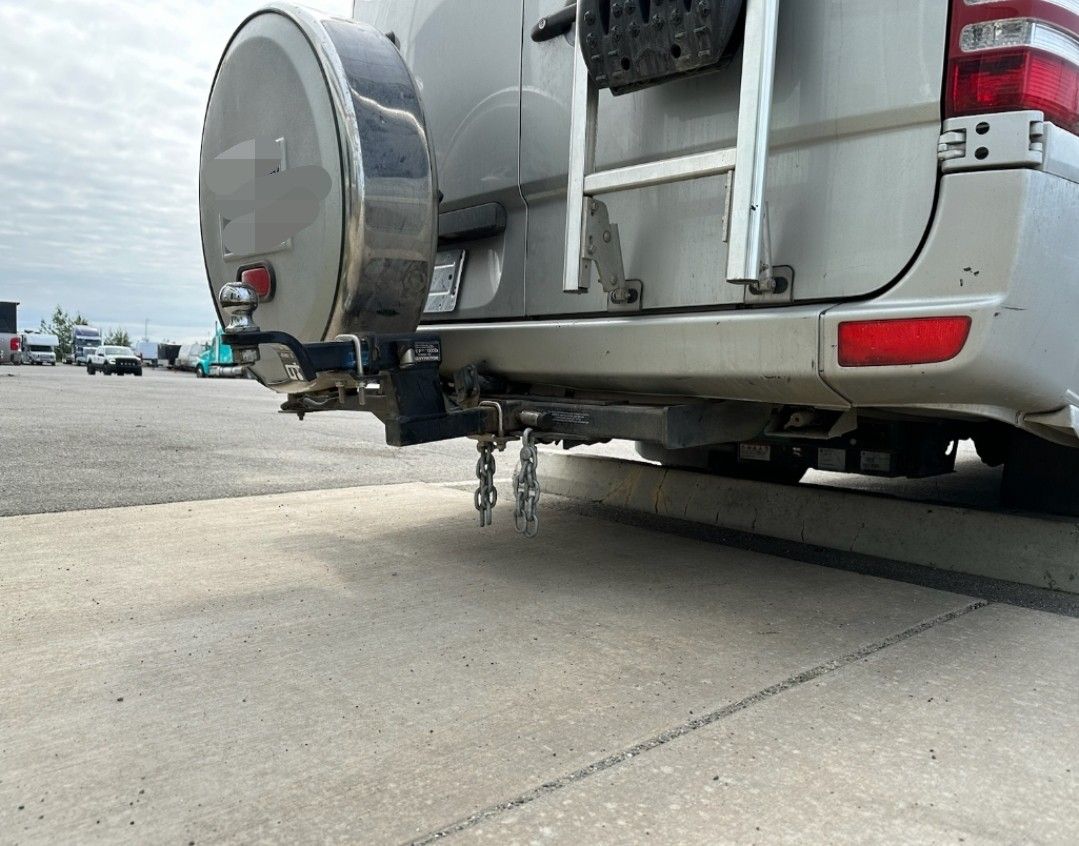 Sprinter Van Trailer Hitch with Spare Tire