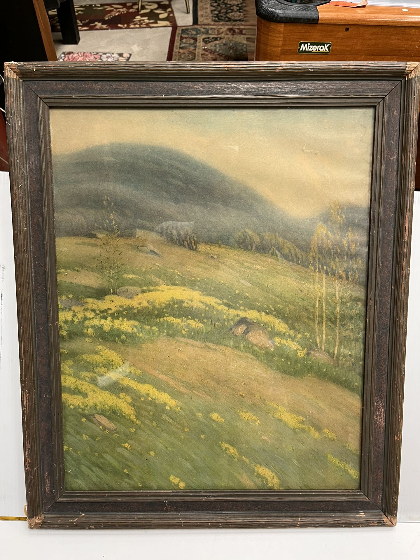 Framed Gustave Wiegand Green Pasture Artwork