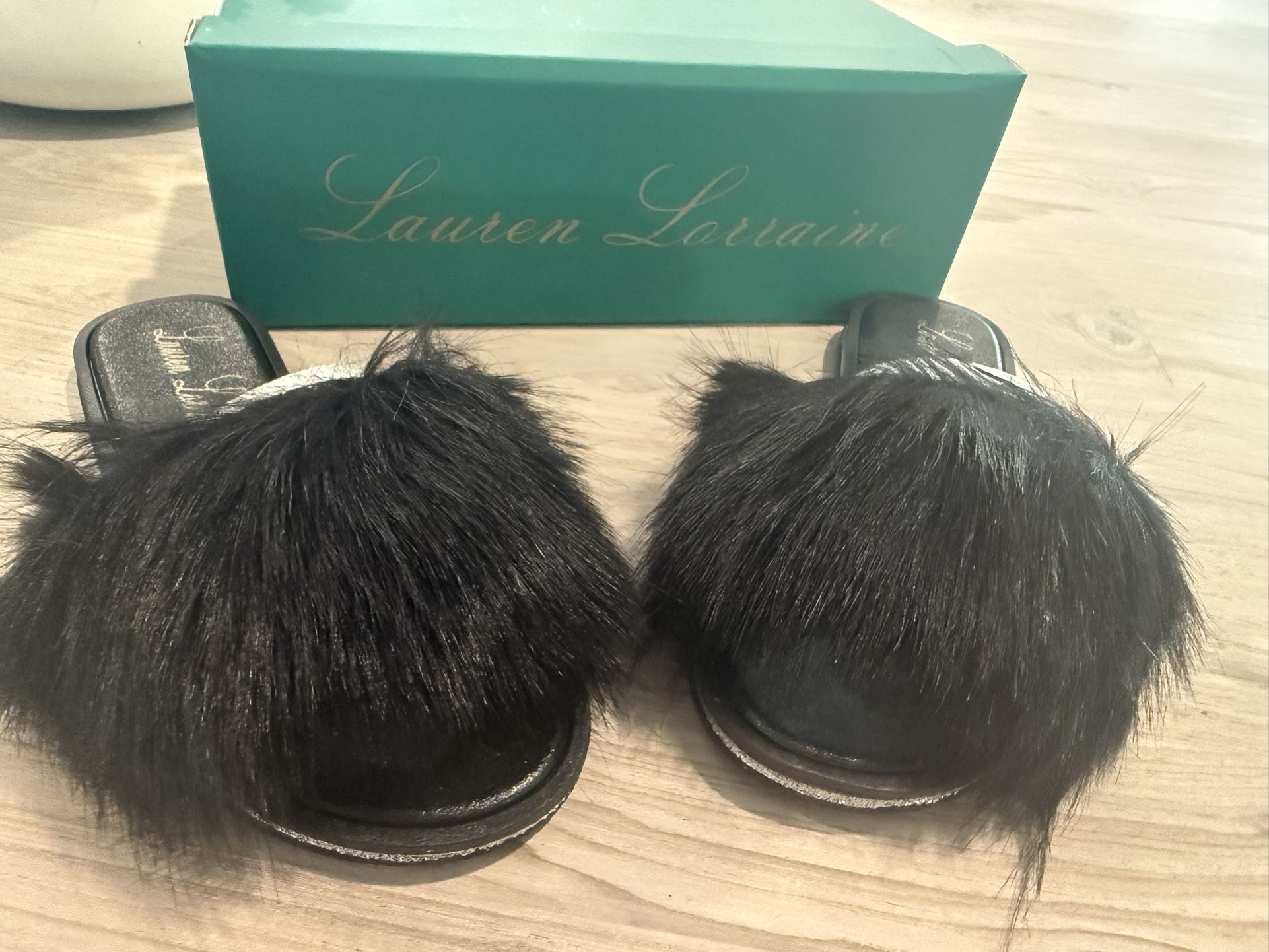 Lauren Lorraine Fluffy Sandals
