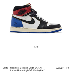 Union Fragment Jordan 1 Men’s Size 13